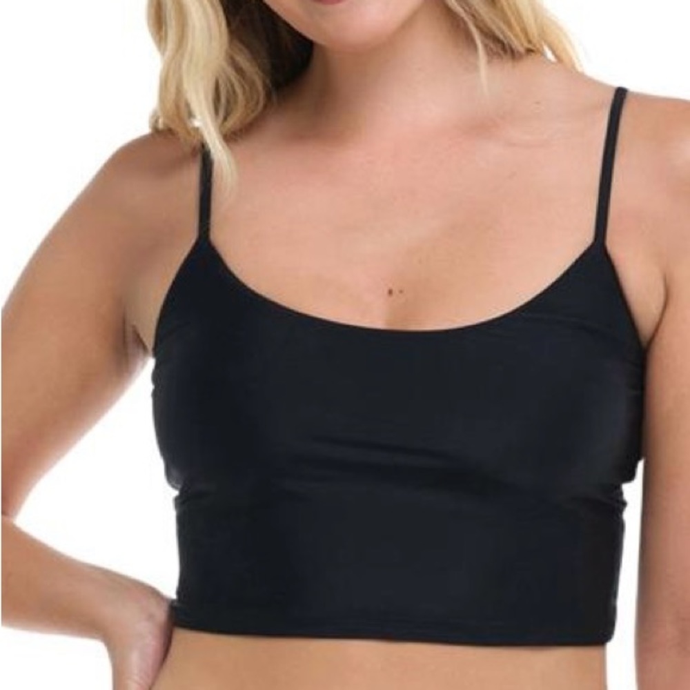 Body Glove Women's Smoothies Norah Swim Crop Top Black Cami Size Small New
